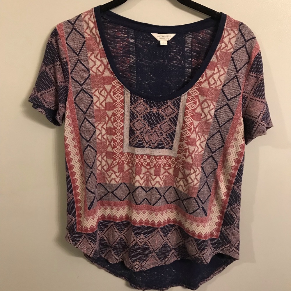 Lucky brand Aztec tee shirt size small